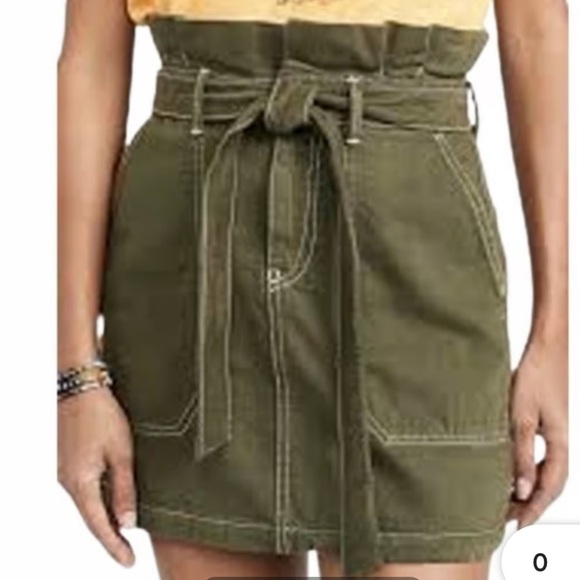 Free People Dresses & Skirts - Free People Splendor in the Grass Paper Bag Waist Skirt. Utility. Grunge. EUC